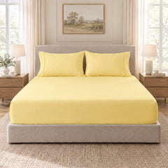 Egyptian Cotton Fitted Sheet Set - Yellow