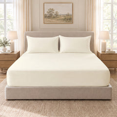 Egyptian Cotton Fitted Sheet Set- Off white