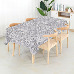 Waterproof Decorative Printed Cotton Table cover - Allium Grey - 99 Bedding Store