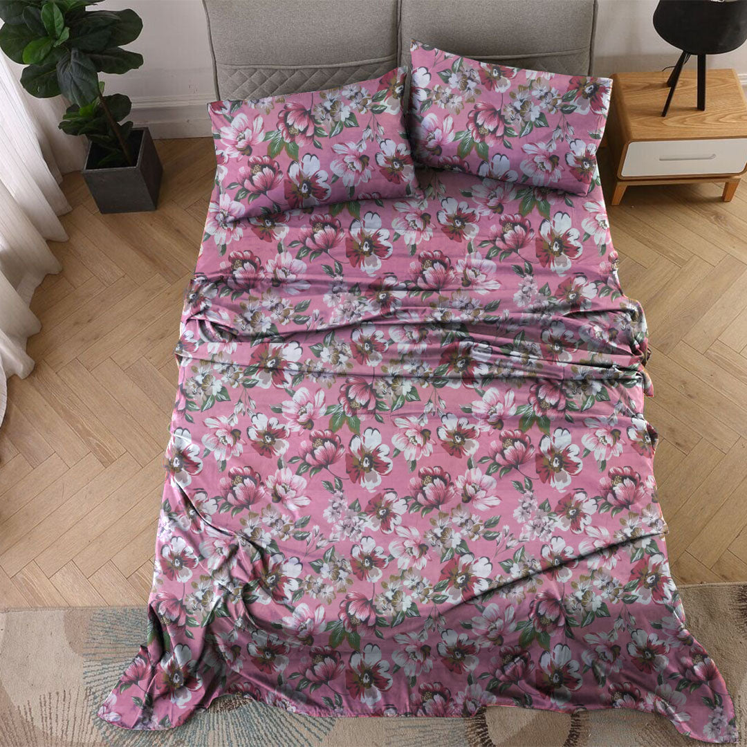 Tc 250 Cotton Printed Double Bed sheet Summer Garden - 99 Bedding Store