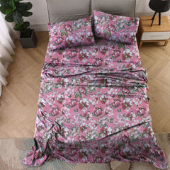 Tc 250 Cotton Printed Double Bed sheet Summer Garden - 99 Bedding Store