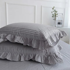 Tc 200 Pack of 2 Princess Pillow Cases With pleated and Ruffles