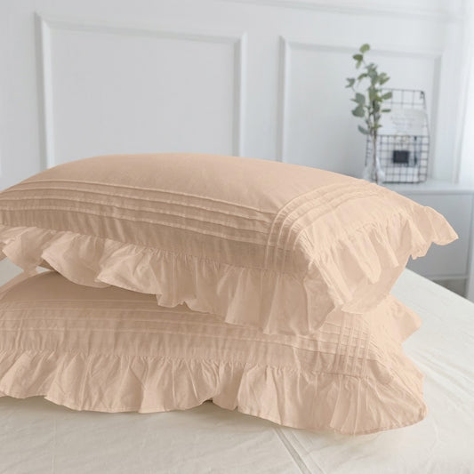 Tc 150 Pack of 2 Princess Pillow Cases With pleated and Ruffles