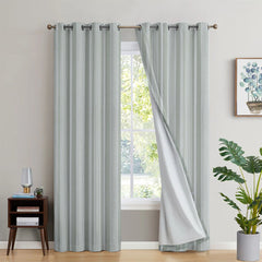 GREEN STRIP PRINTED BLACKOUT CURTAIN