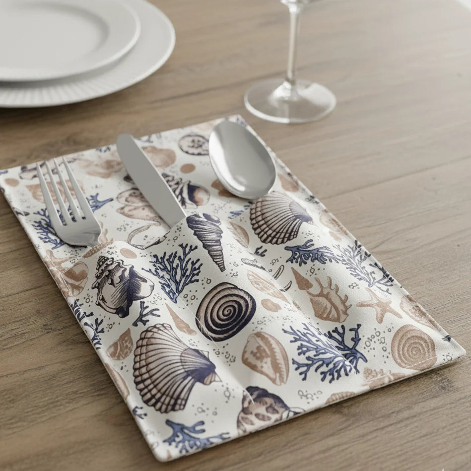 Waterproof Printed Cutlery Pouch - 3 Slots