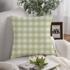 1 pc Green Checked Cushion Cover - 99 Bedding Store