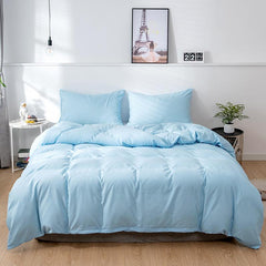 Plain Dyed Duvet Cover Set-Sky Blue - 99 Bedding Store