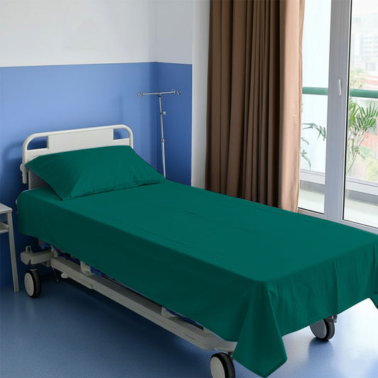 Plain Cotton Hospital Green Flat sheets
