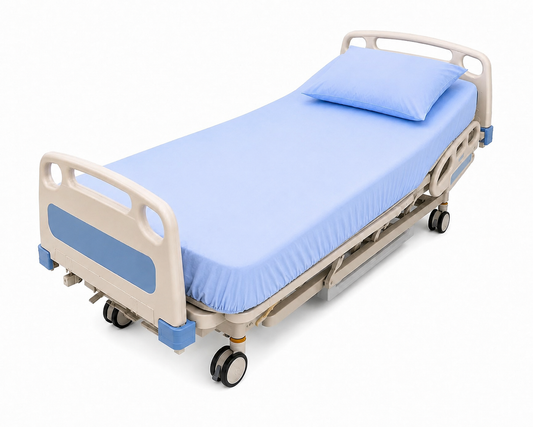 Hospital Cotton Fitted Sheets - Blue