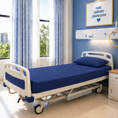 Hospital Cotton Fitted Sheets Navy Blue