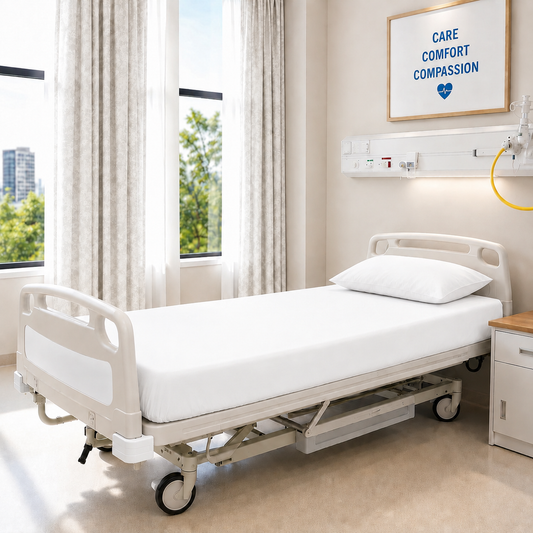 Hospital Cotton Fitted Sheets - White