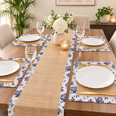 Jute Dinning Set With Printed Border-