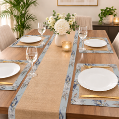 Jute Dinning Set With Printed Border-
