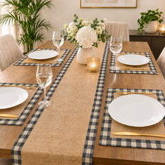 Jute Dinning Set With Printed Border-