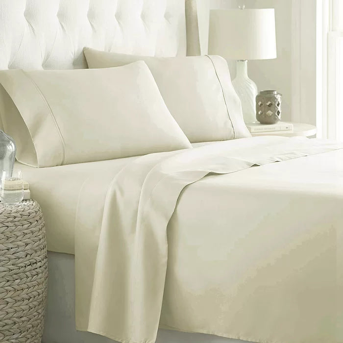 Plain Cotton Bed sheet Set -Off White - 99 Bedding Store