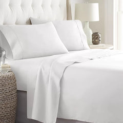 Plain Cotton Bed sheet Set -White - 99 Bedding Store