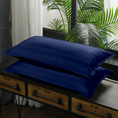 Luxury100% Egyptian Cotton Satin Stripe Duvet Cover Sets Navy Blue - 99 Bedding Store