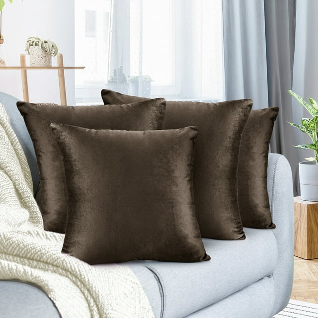 Pack of 4 Nestl Velvet Plain Decorative Cushions - 99 Bedding Store