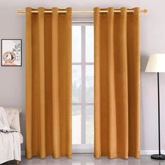 Orange Premium Quality Velvet Curtain -1 Pane - 99 Bedding Store