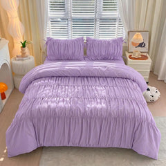 Serenity pinch Pleated Luxury Duvet Set