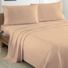 Plain Cotton Bed sheet Set - Beige