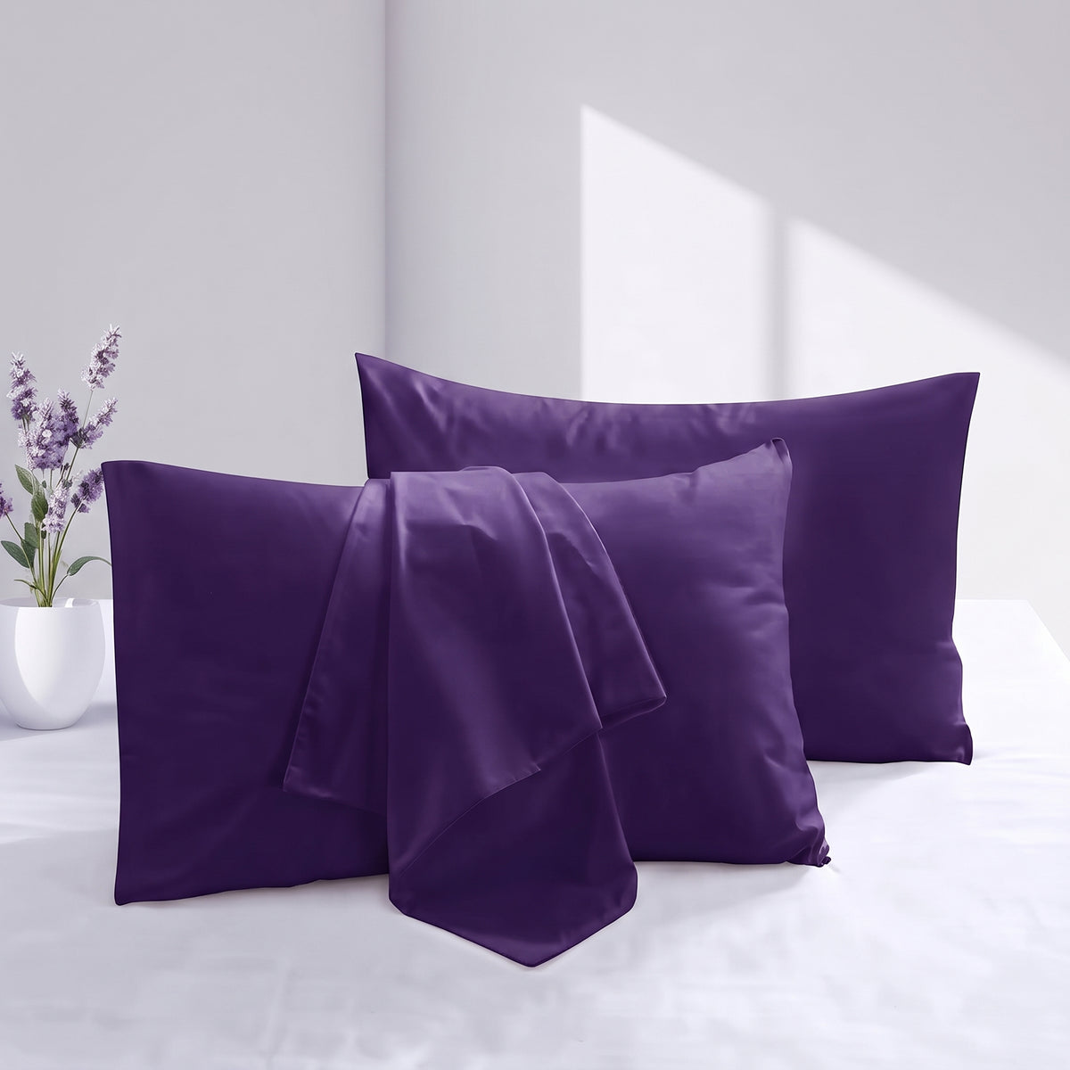Plain Dyed Pillow Cover - Dark Purple