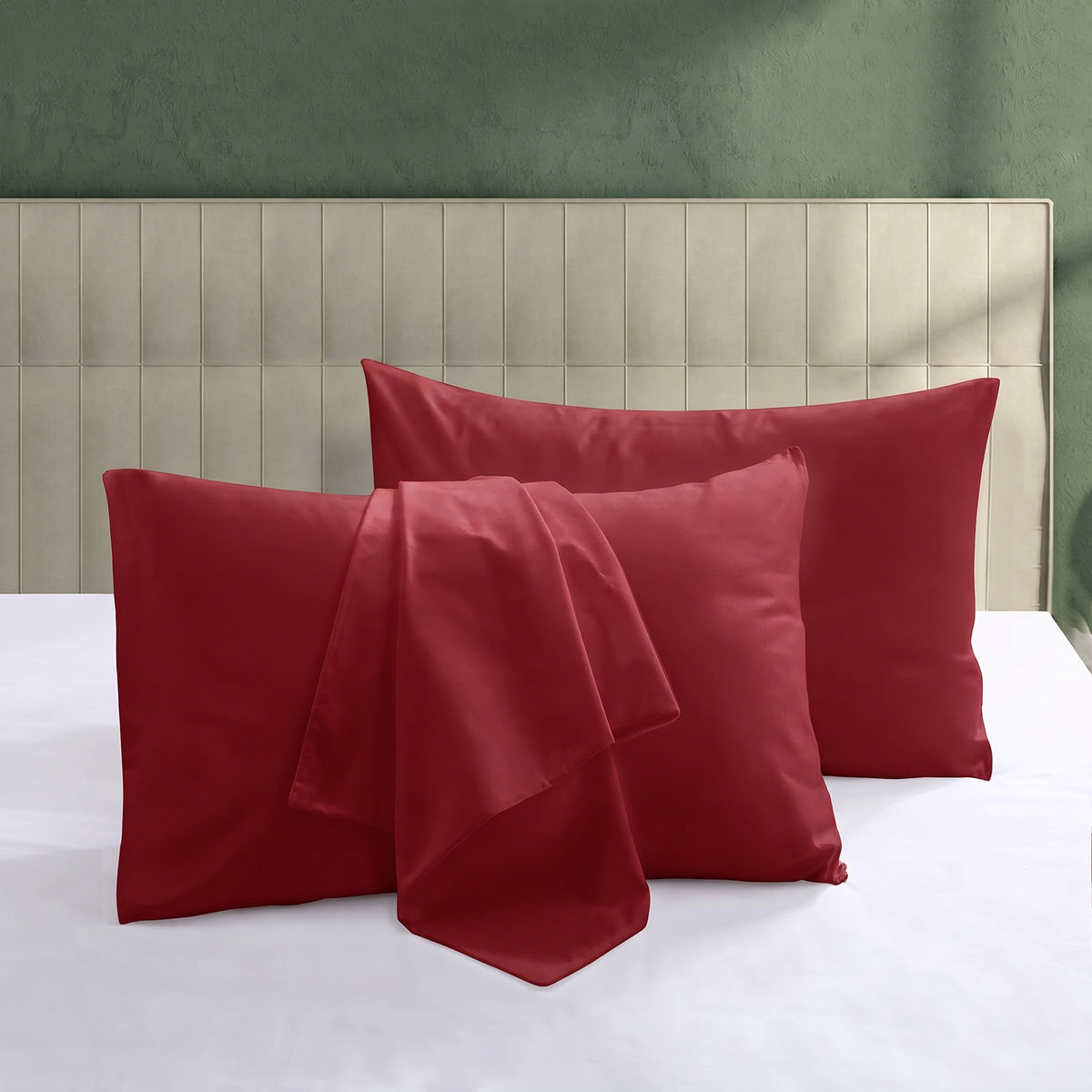 Plain Dyed Pillow Cover - Red