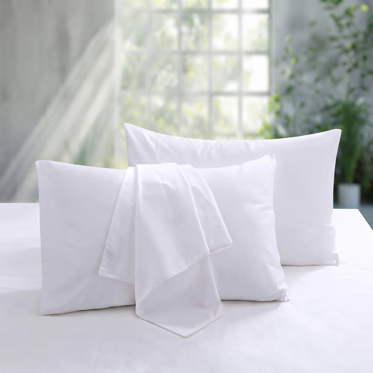Plain Dyed Pillow Cover - White