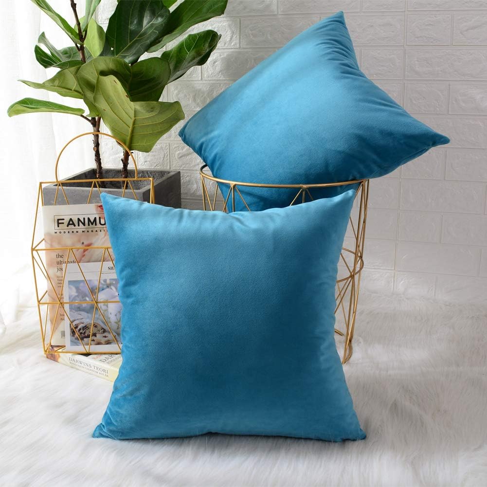 Pack of 2 Velvet Plain Decorative Cushions - 99 Bedding Store