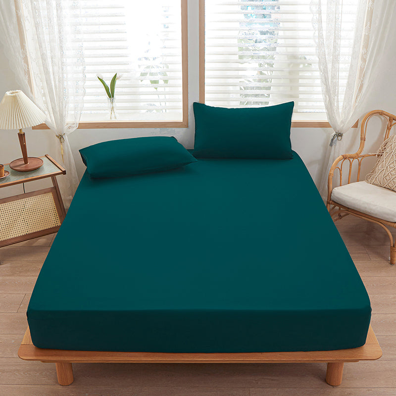 Teal Green Egyptian Cotton Fitted Sheet Set - 99 Bedding Store