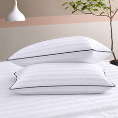 Signature Piped Satin Stripe Pillow Cover – Pack of 2