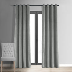 Silver Grey Premium Quality Velvet Curtain -1 Panel - 99 Bedding Store