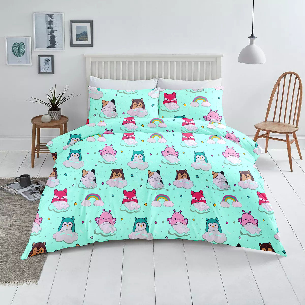 Squish Squad Printed Kids 3 pcs Duvet Cover Set - 99 Bedding Store