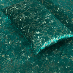 8 Pcs Greek Border Velvet Duvet Cover Set - Embreld Green