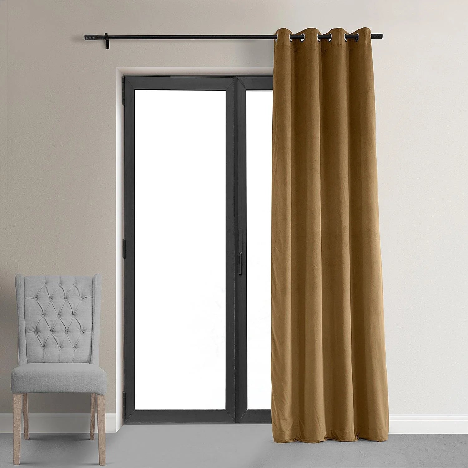 Amber Gold Premium Quality Velvet Curtain -1 Panel - 99 Bedding Store