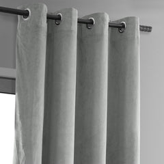 Silver Grey Premium Quality Velvet Curtain -1 Panel - 99 Bedding Store