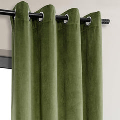 Basque Green Premium Quality Velvet Curtain -1 Panel - 99 Bedding Store