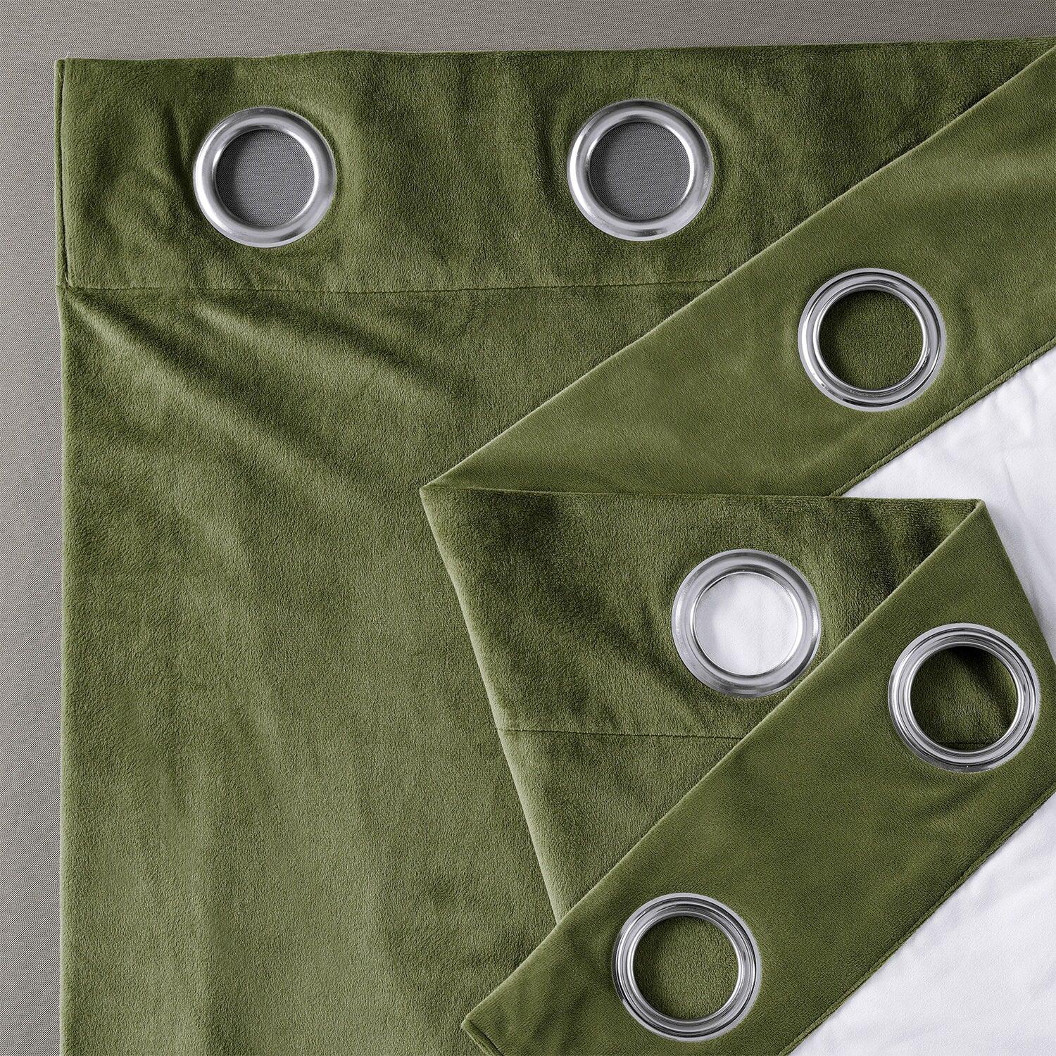 Basque Green Premium Quality Velvet Curtain -1 Panel - 99 Bedding Store