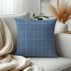 1 PC CUSHION COVER MODERN VINTAGE BLUE CHECK