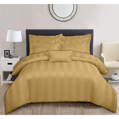 Luxury Satin Stripe Duvet Cover Set Golden 02