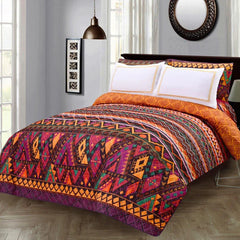 3 PCS LUXURY COTTON PRINTED BEDSPREAD - EVA ZIG ZAG - 99 Bedding Store