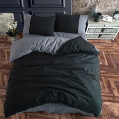 Plain Dyed Reversible Cotton Duvet Cover Set - 004 - 99 Bedding Store