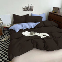 Plain Dyed Reversible Cotton Duvet Cover Sets -001 - 99 Bedding Store