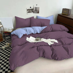 Plain Dyed Reversible Cotton Duvet Cover Sets -001 - 99 Bedding Store