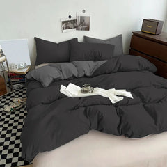 Plain Dyed Reversible Cotton Duvet Cover Sets -003 - 99 Bedding Store