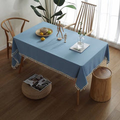 Decorative Tablecloth With Tassel - Blue - 99 Bedding Store