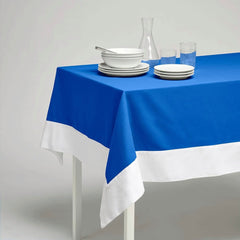 Decorative Tablecloth - Blue With White Bordered - 99 Bedding Store