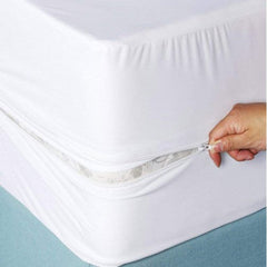 100% Cotton Zipper Mattress Cover - White - 99 Bedding Store