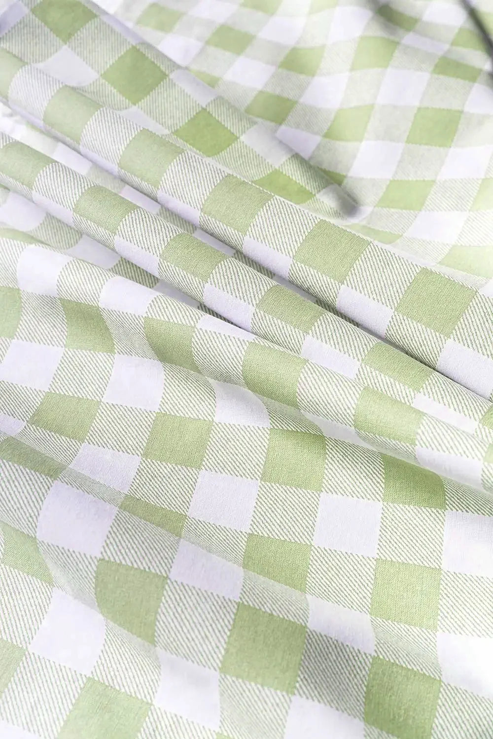 Waterproof Cotton Dinning Set - Green Checked - 99 Bedding Store