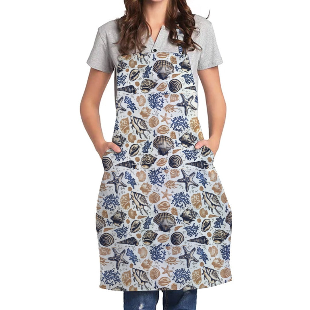 100% Cotton Waterproof Apron For Kitchen - Sea Shell - 99 Bedding Store